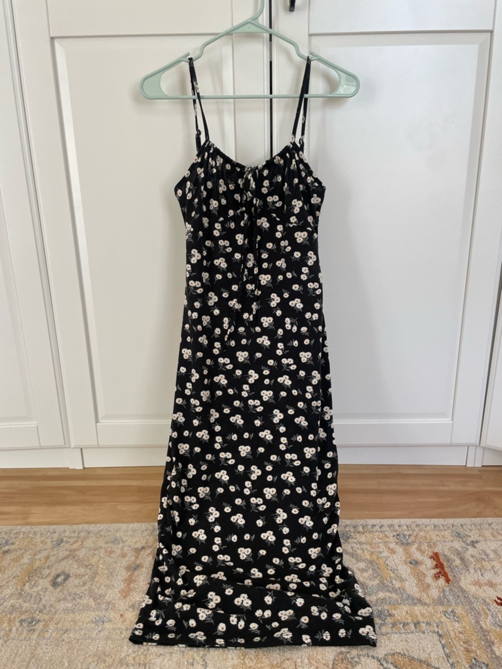 Women's Black Floral Slip Dress
